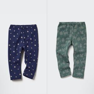 Uniqlo Bundle of 2 Baby Fleece Printed Leggins size 6-12M